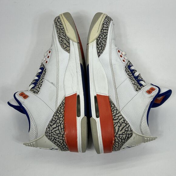 Nike Air Jordan 3 Retro Knicks Men's Size 10.5 136064-148 Sneaker White Orange - Picture 5 of 16